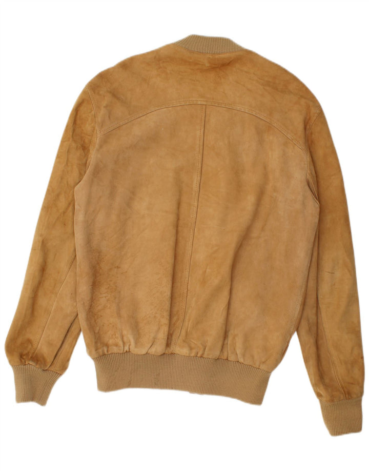 Veste Bomber En Daim Vintage Homme IT 52 XL Beige