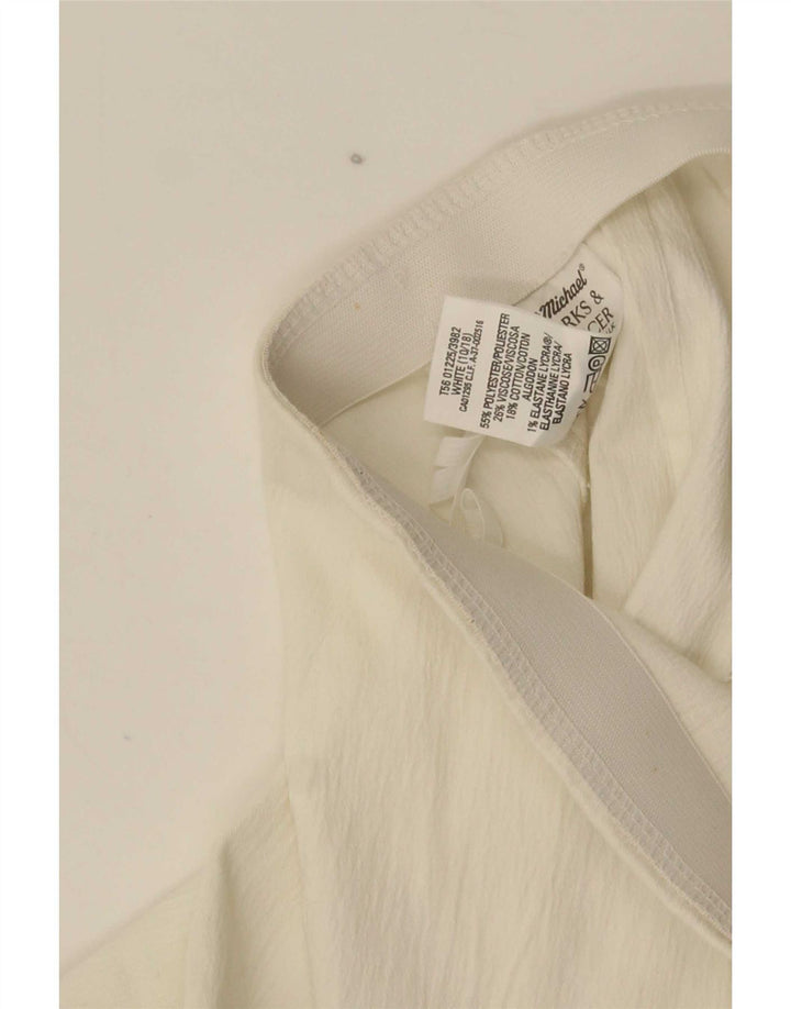 Marks & Spencer Mini jupe crayon pour femme UK 10 Small W25 Blanc Polyester