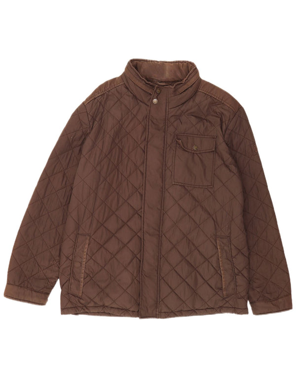 Fat Face Veste matelassée à capuche pour homme UK 42 XL Marron Coton