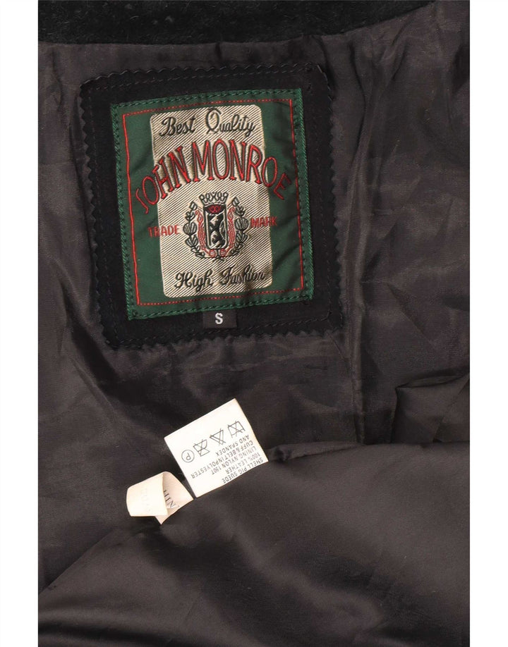 John Monroe Veste bomber en daim coupe ample pour homme UK 36 Petit Bleu marine