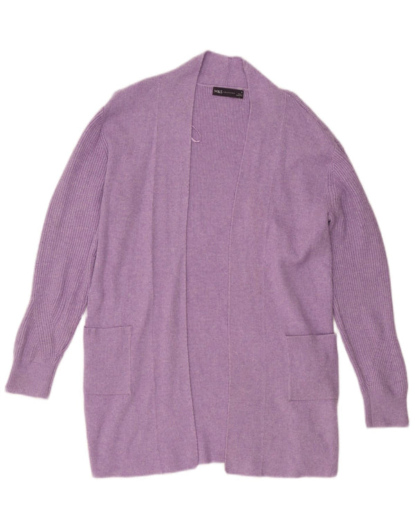 Marks & Spencer Pull cardigan ouvert long pour femme UK 10 Small Violet