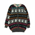 vintage Womens Abstract Pattern Cardigan Sweater UK 10 Petit Multicolore