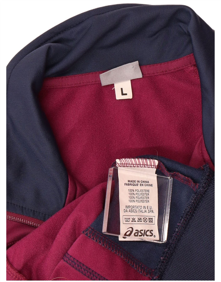 ASICS Veste de survêtement pour femme UK 14 Large Violet Colourblock Polyester