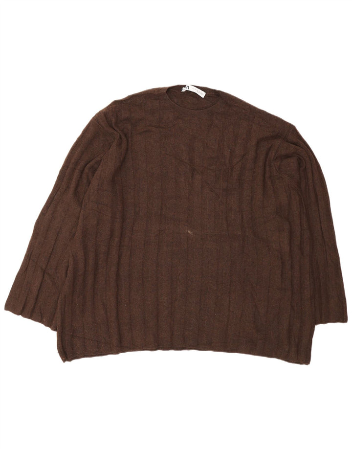 Zara Pull ample à col rond pour homme Marron moyen