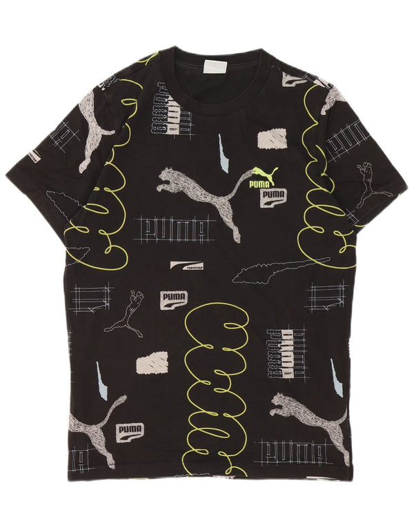 Puma T-shirt graphique pour homme, petit, noir, coton
