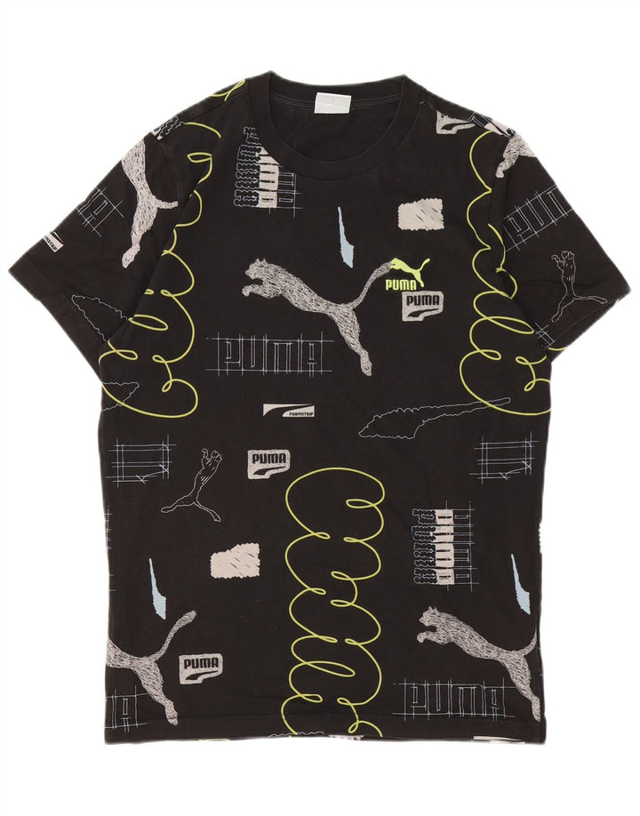 Puma T-shirt graphique pour homme, petit, noir, coton