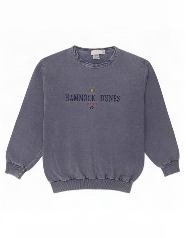 vintage Mens Graphic Relaxed Fit Sweatshirt Jumper Petit Coton Bleu Marine
