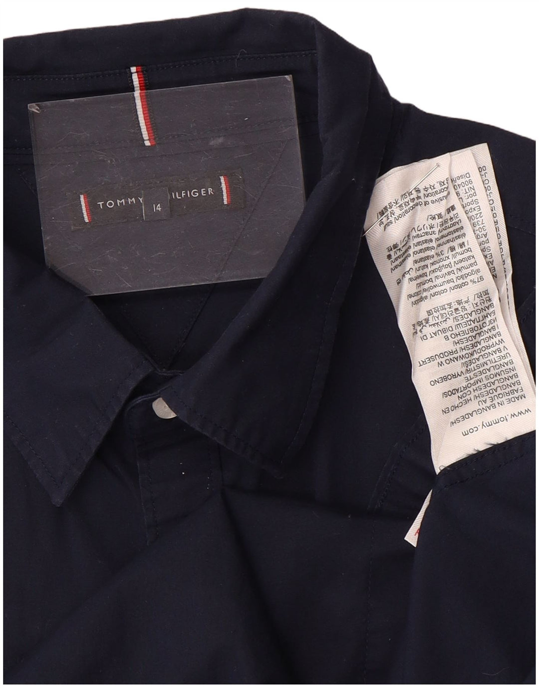 TOMMY HILFIGER Chemise Garçon 13-14 ans Bleu Marine Coton