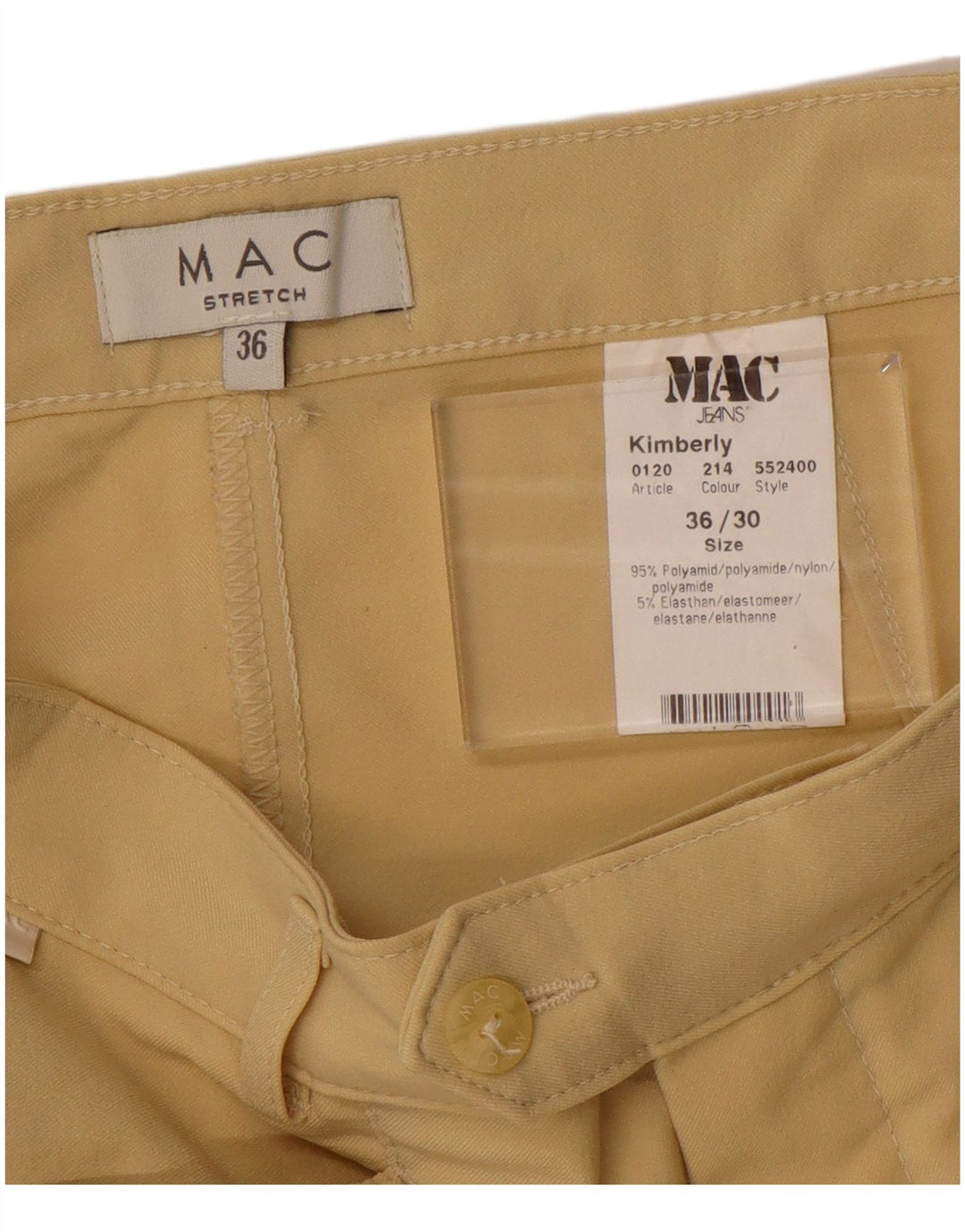 MAC Womens Straight Suit Trousers EU 36 Small W30 L31 Beige Polyamide