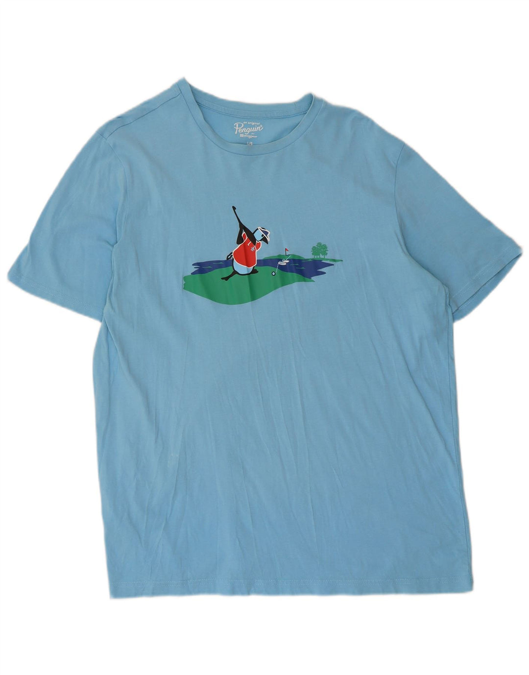 Penguin T-Shirt Graphique Homme Grand Bleu Coton