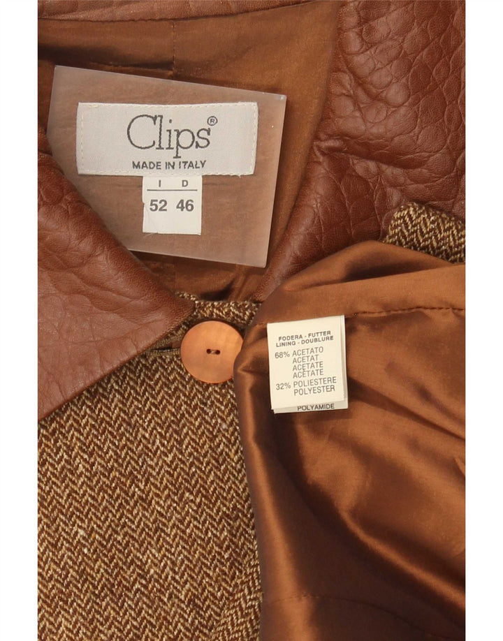 Clips Veste Blazer 4 Boutons Femme IT 52 2XL Marron Acétate à Chevrons