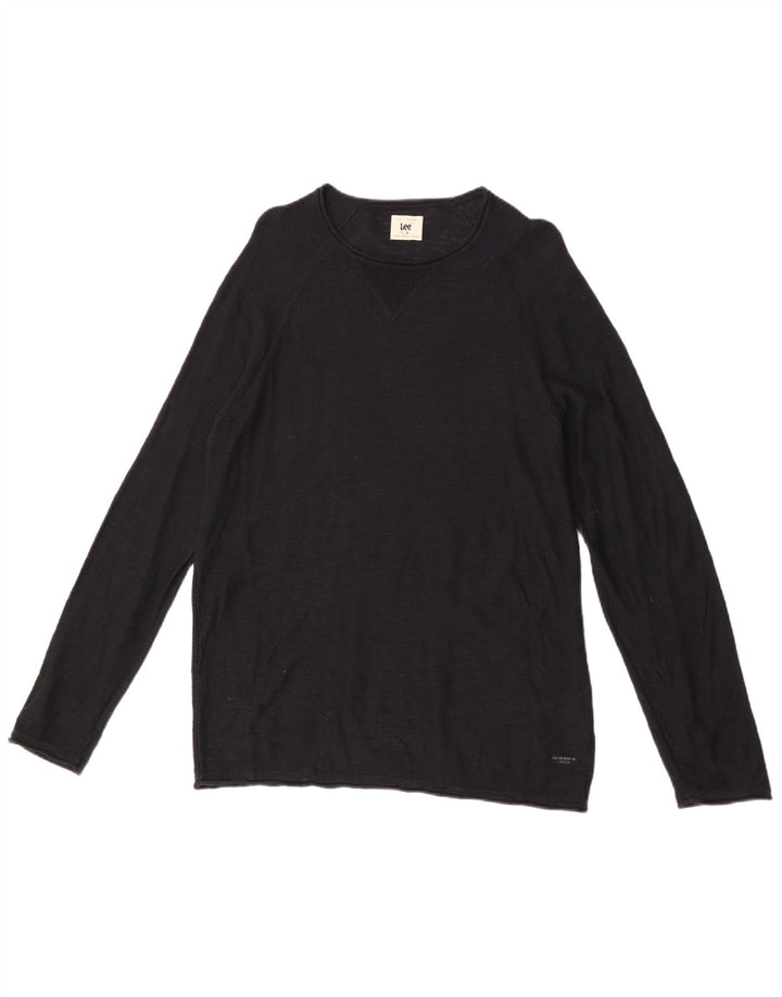 Lee Pull à col rond pour homme Petit coton noir