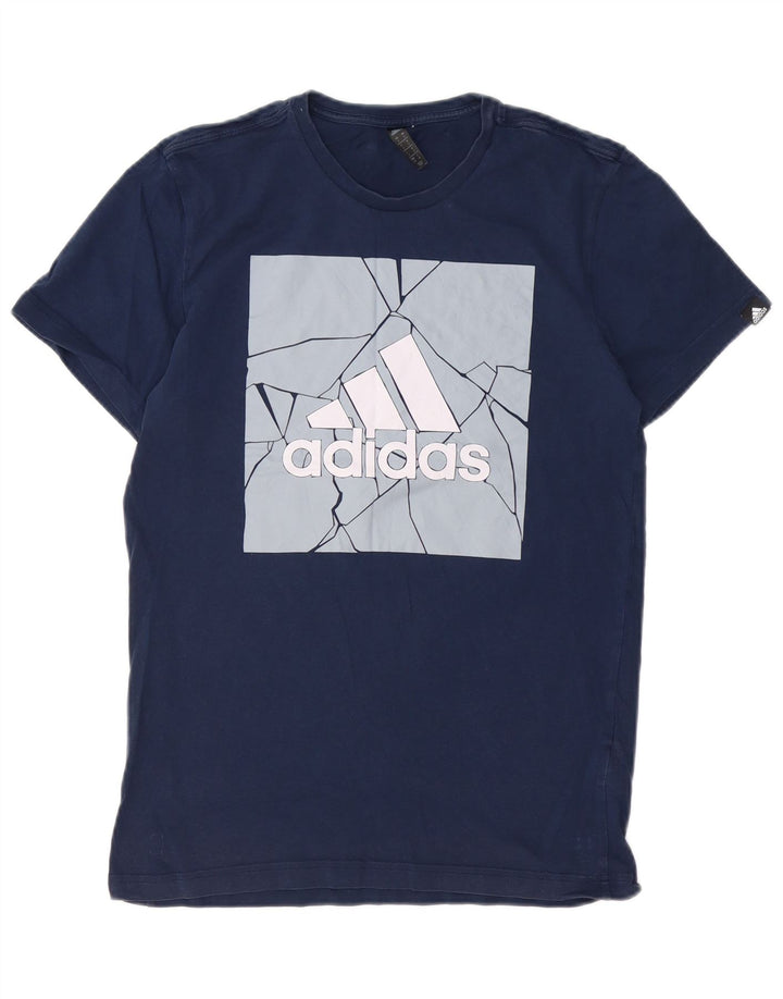 ADIDAS T-Shirt Graphique Homme Petit Bleu Marine Coton