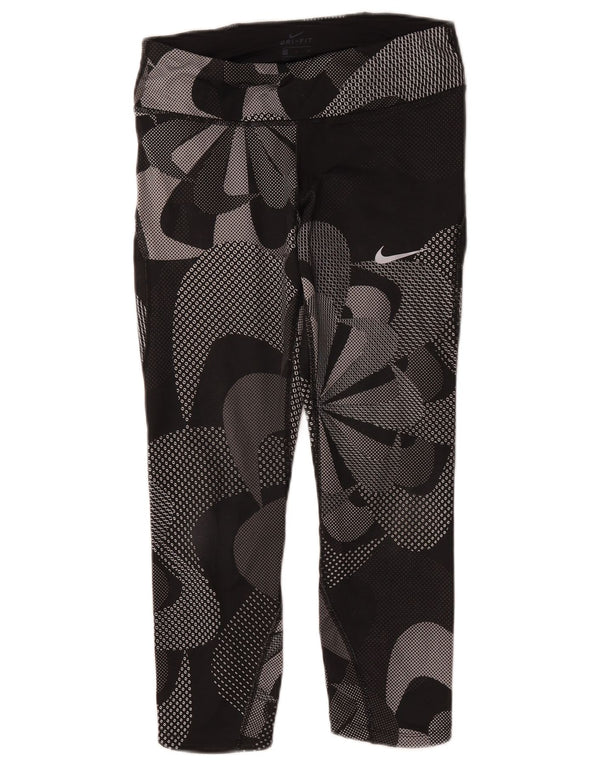 Nike Legging Capri graphique pour femme UK 8 petit polyester floral noir