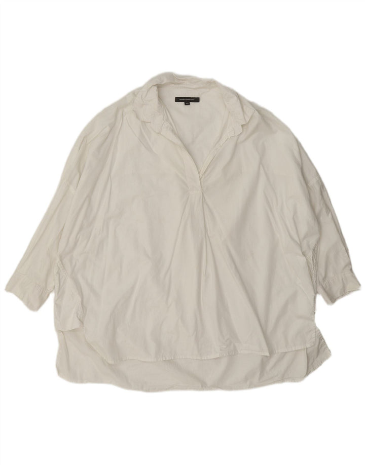 French Connection Chemise pull surdimensionnée à manches 3/4 pour femme UK 18 XL Blanc