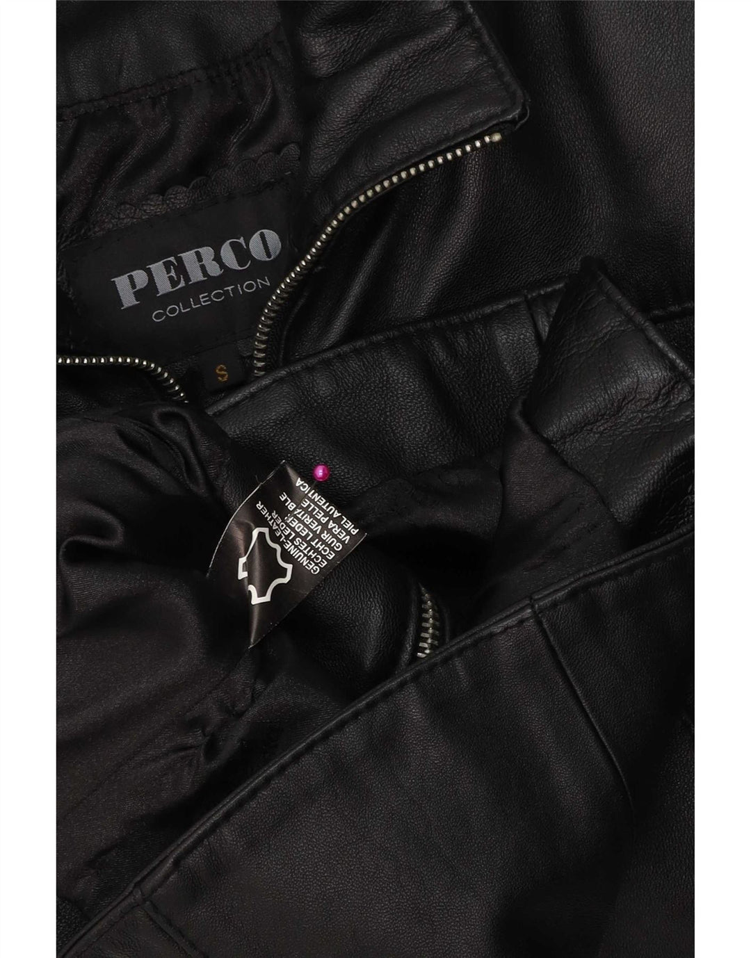veste en cuir femme vintage UK 10 Petit cuir noir