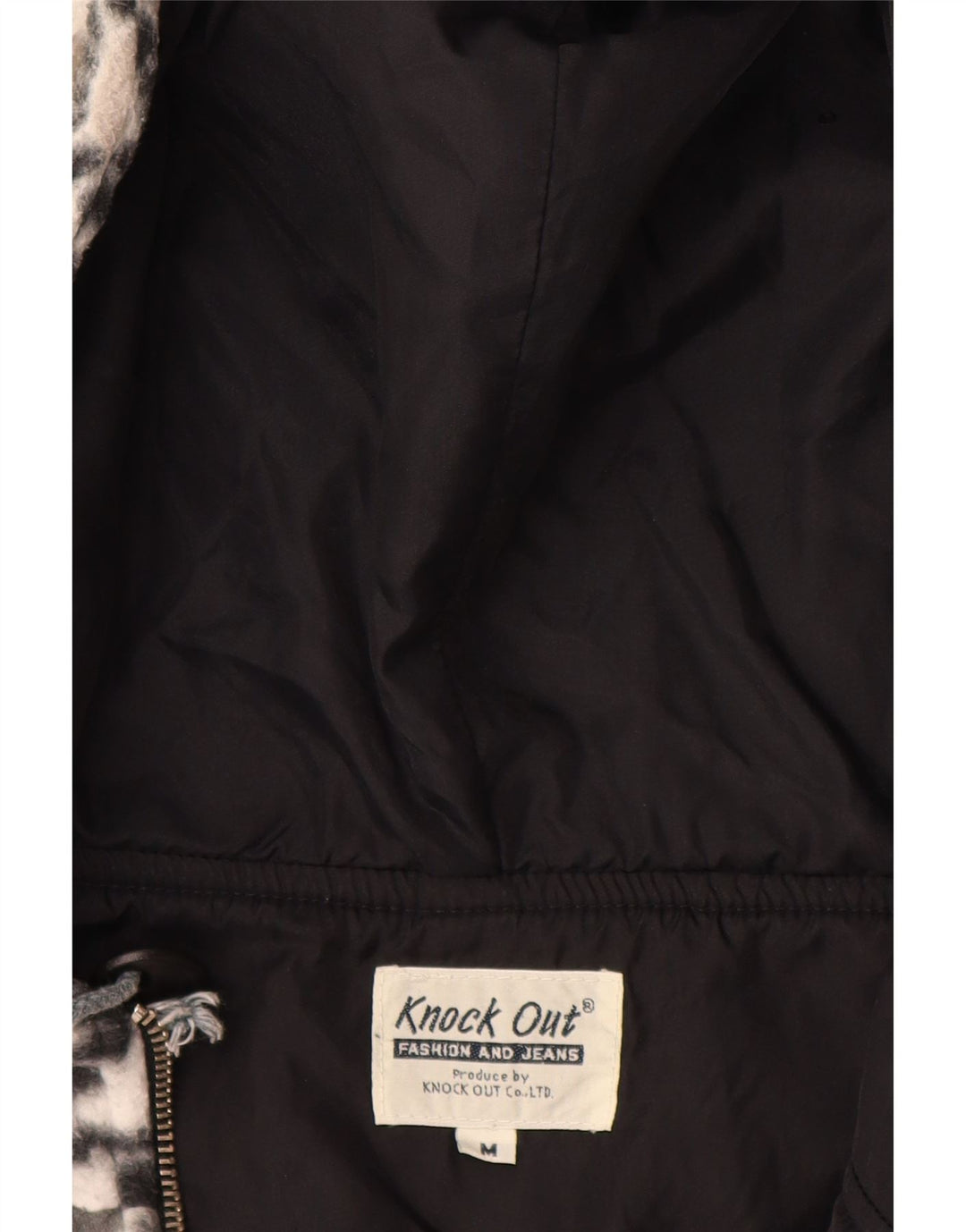 KNOCK OUT Veste polaire à capuche pour femme UK 14 Moyen Blanc Géométrique