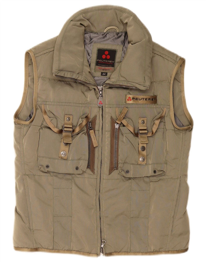 PEUTEREY Femme Gilet Rembourré IT 44 Vert Moyen Polyamide