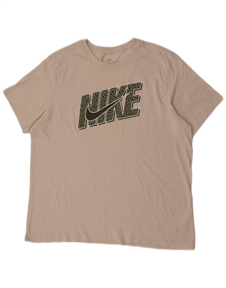 Nike T-shirt graphique pour homme en coton beige 2XL