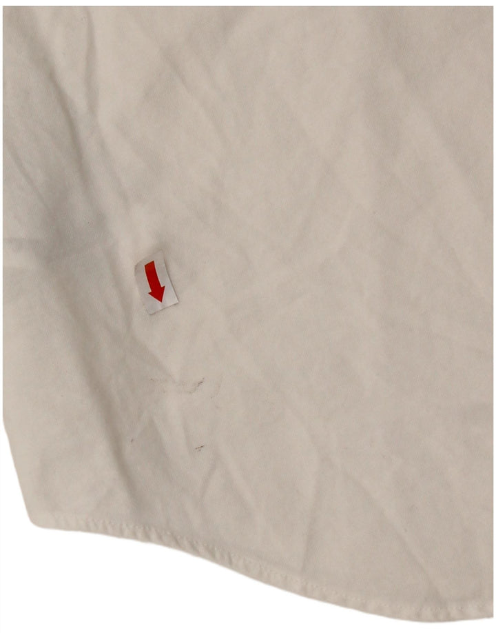 RALPH LAUREN Chemise à manches courtes pour femme UK 16 Large Coton Blanc