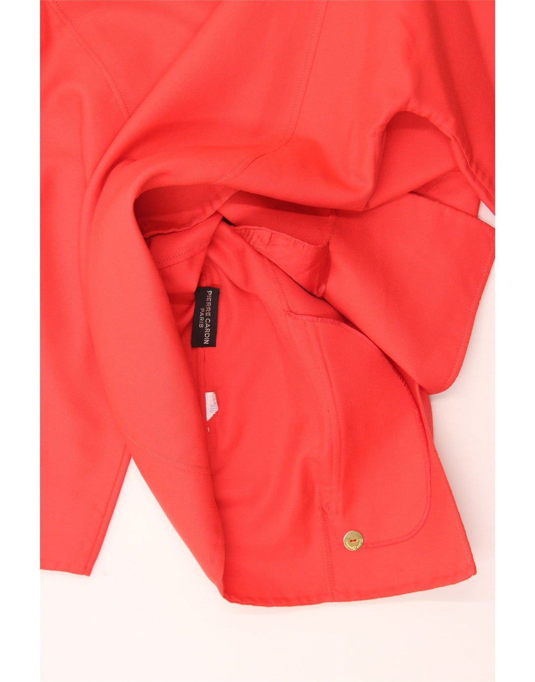 PIERRE CARDIN Womens 3/4 Sleeve 2 Button Blazer Jacket UK 14 Large Red Vintage Pierre Cardin and Second-Hand Pierre Cardin from Messina Hembry 