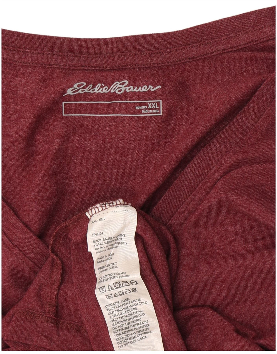 Eddie Bauer Haut à manches longues pour femme UK 20 2XL Coton bordeaux