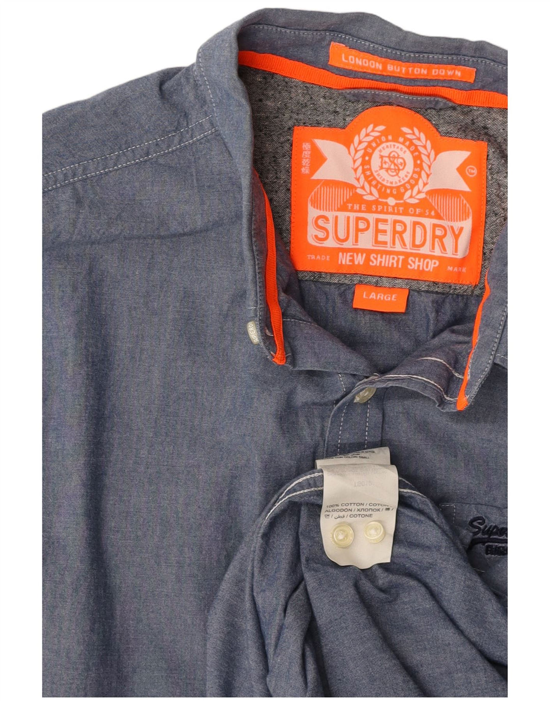 SUPERDRY Chemise Homme Large Bleu Coton