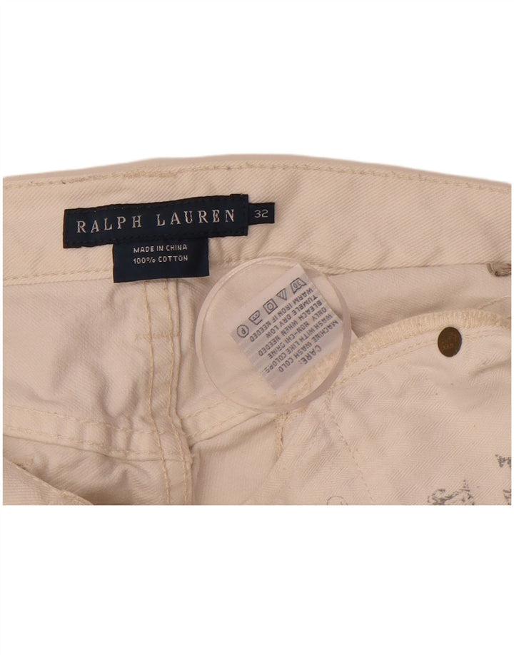 RALPH LAUREN Womens Straight Jeans W32 L31 White Cotton