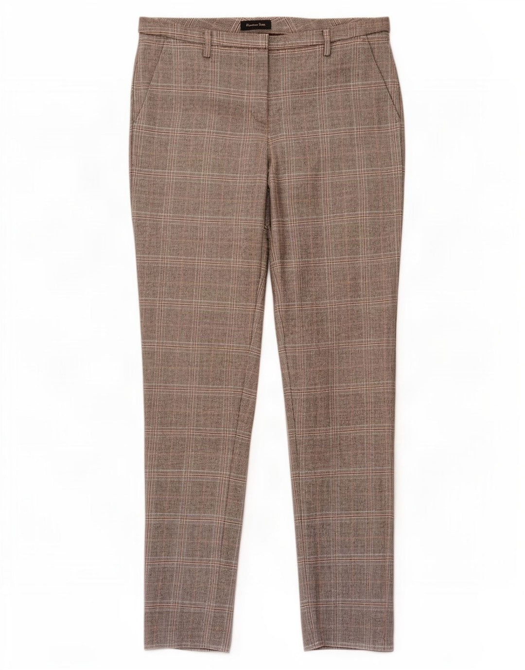 Massimo Dutti Pantalon Chino Femme EU 38 Small W28 L30 Gris Pied-de-Poule