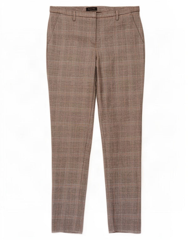 Massimo Dutti Pantalon Chino Femme EU 38 Small W28 L30 Gris Pied-de-Poule