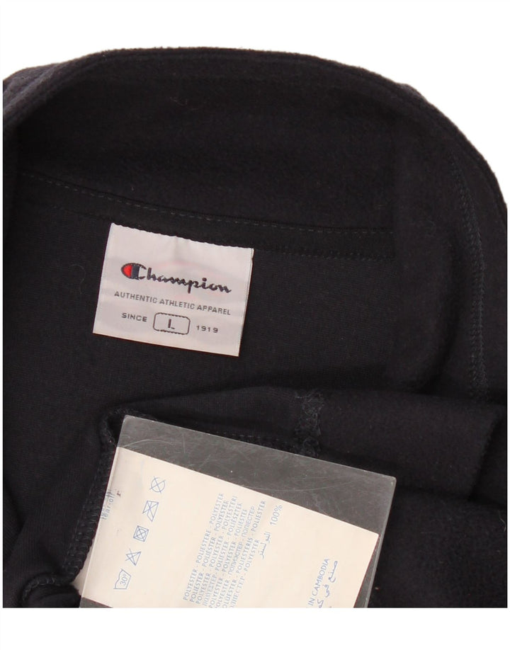 Champion Pull polaire à col zippé pour femme UK 16 Large Bleu marine Polyester