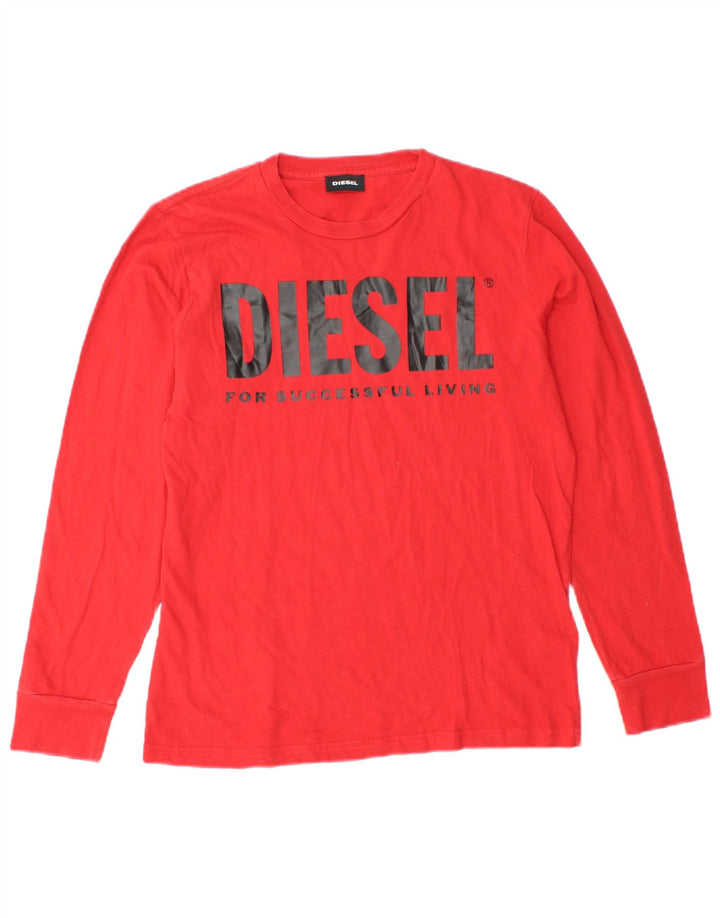 DIESEL Haut Graphique Garçon Manches Longues 11-12 ans Rouge Coton