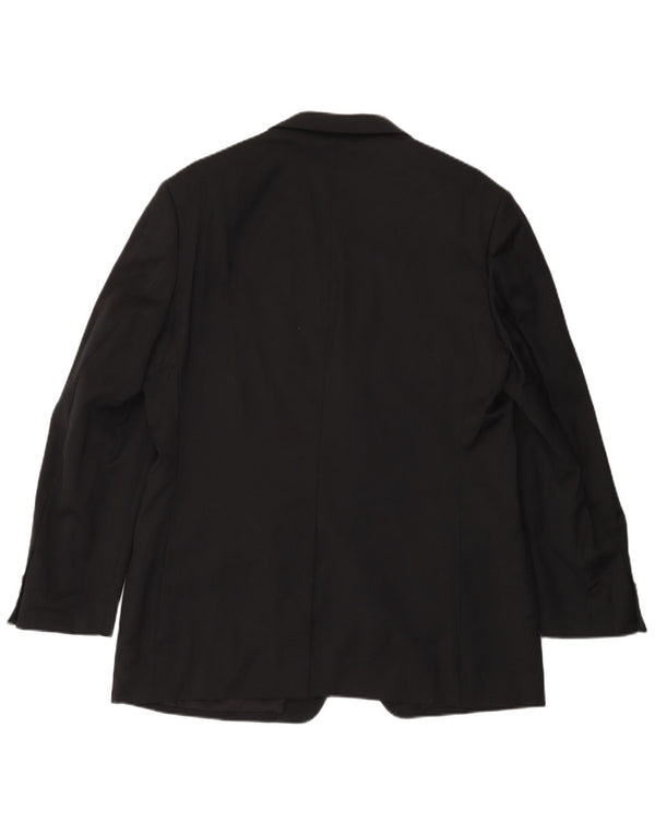 MARKS & SPENCER Veste blazer à 3 boutons pour homme UK 38 Noir moyen Laine vierge