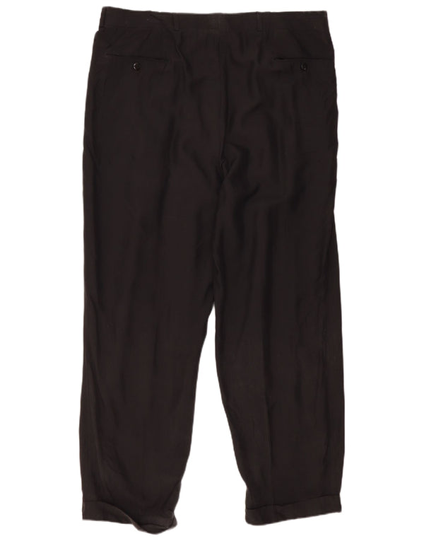 Hugo Boss Pantalon de costume à chevilles pour homme EU 56 3XL W40 L31 Noir Soie Classique