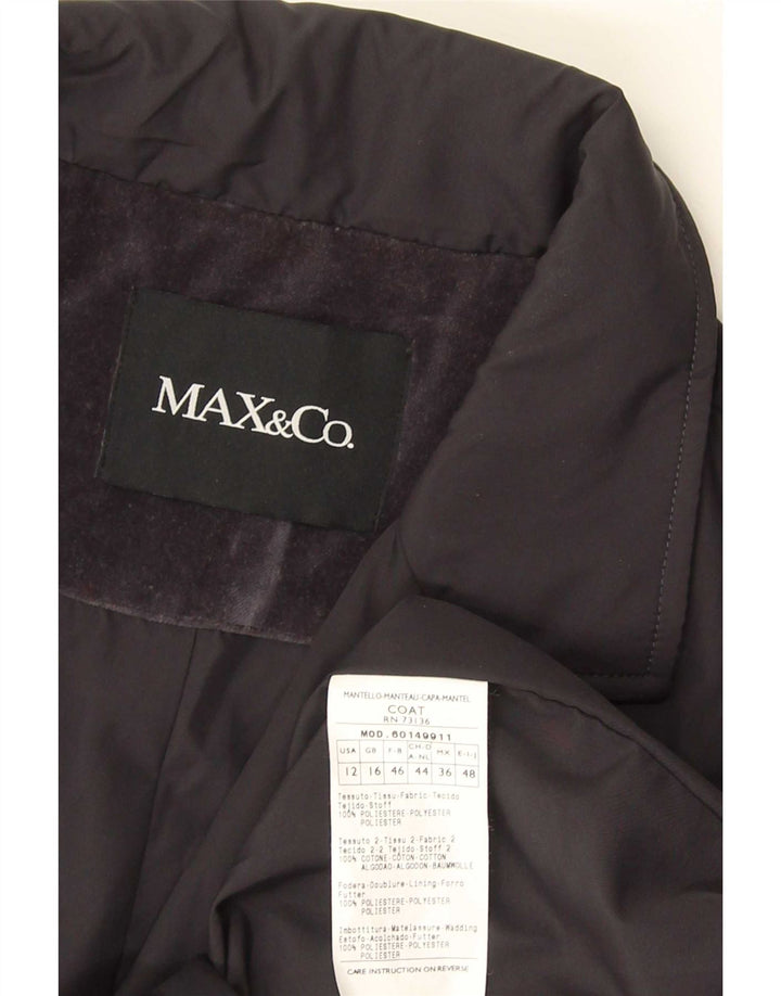 Max & Co. Manteau pour femme UK 16 Large Bleu Marine Polyester