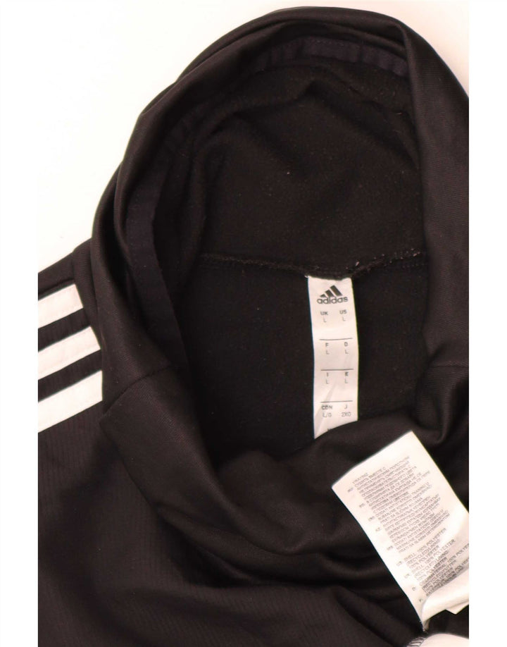 Adidas Hommes Climawarm Roll Neck Top Manches Longues Grand Noir Polyester