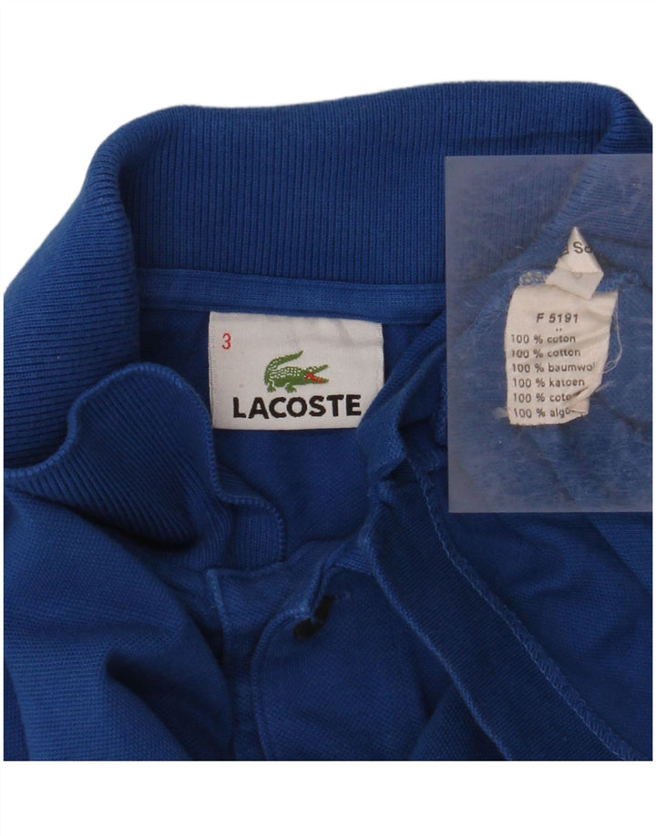 LACOSTE Polo à manches longues pour hommes taille 3 petit coton bleu