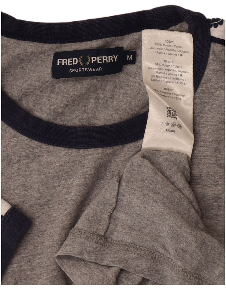 FRED PERRY T-Shirt Graphique Homme Gris Moyen Colourblock Coton
