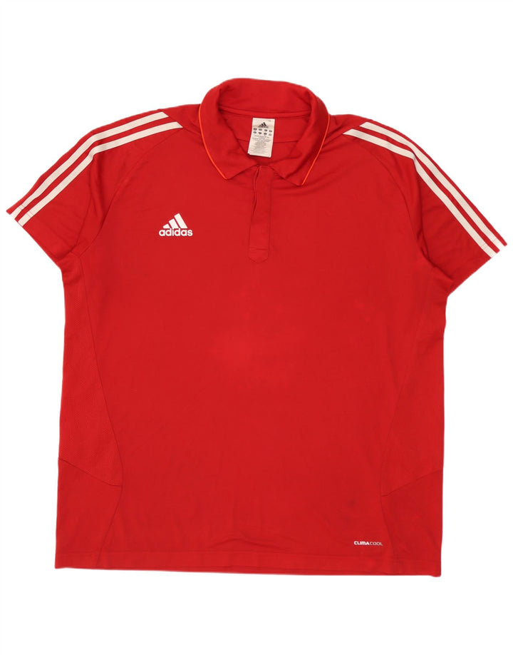 Adidas Polo Climacool Homme IT 50/52 2XL Rouge Colorblock Polyester