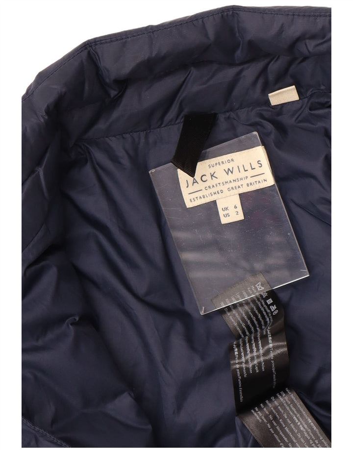 JACK WILLS Womens Padded Jacket UK 6 XS Navy Blue Nylon
