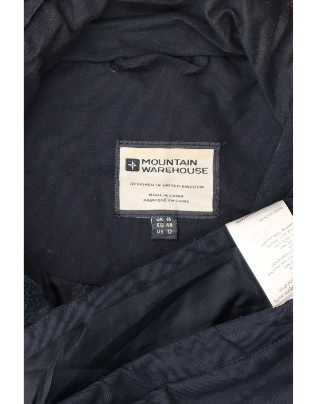 MOUNTAIN WAREHOUSE Manteau coupe-vent à capuche pour femme UK 16 Large Bleu marine