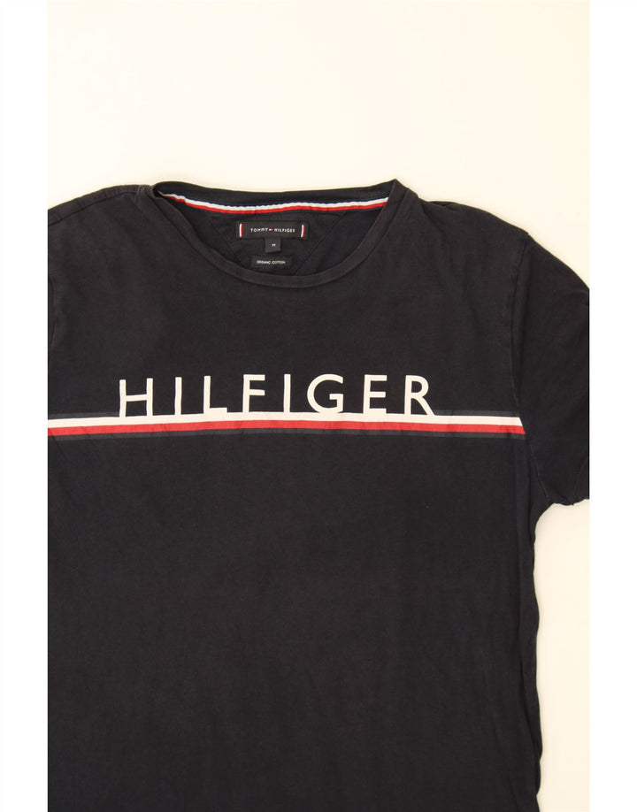 TOMMY HILFIGER Mens Graphic T-Shirt Top Medium Black Cotton Vintage Tommy Hilfiger and Second-Hand Tommy Hilfiger from Messina Hembry 