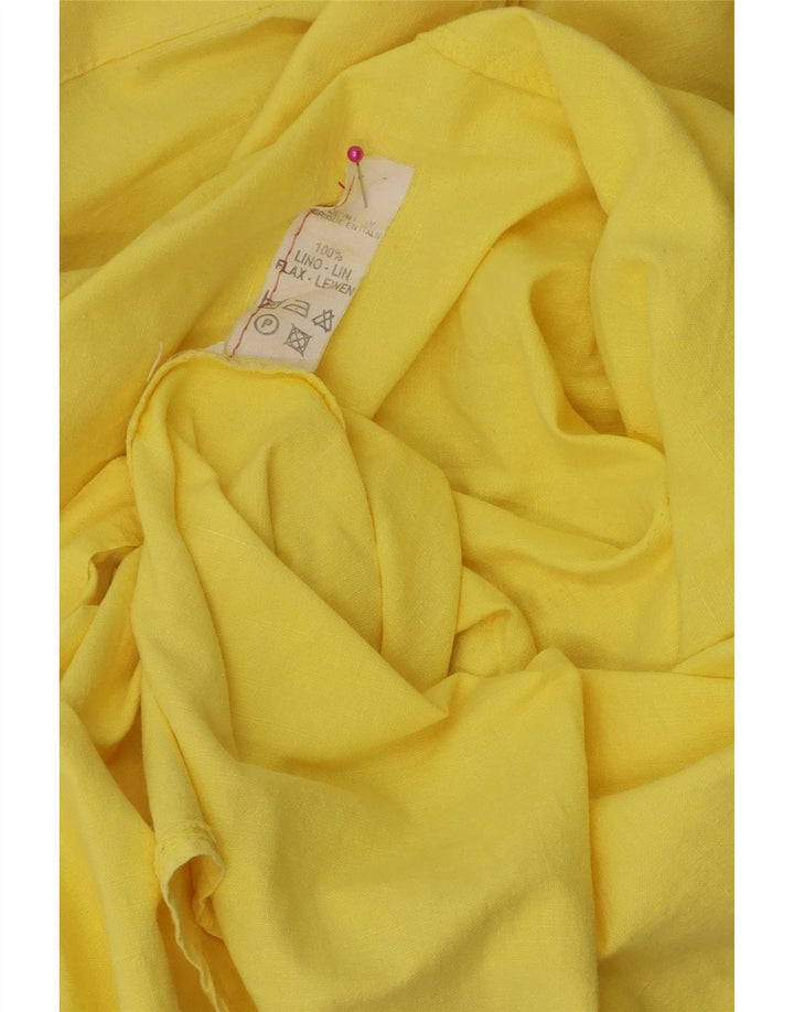 vintage Chemise graphique à manches courtes pour hommes Lin jaune moyen