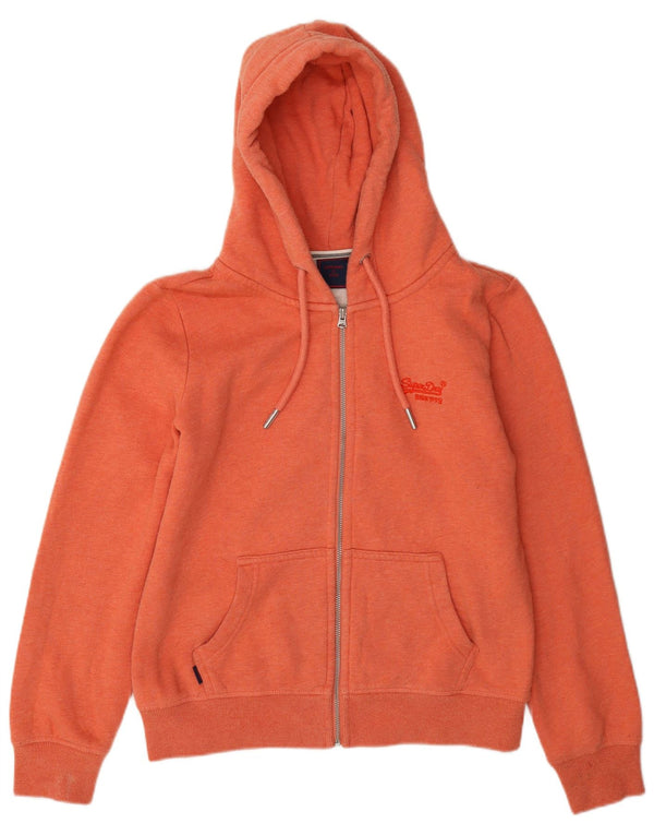 Superdry Pull à capuche zippé surdimensionné pour femme UK 12 Coton orange moyen