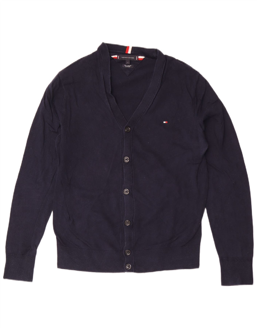 Tommy Hilfiger Cardigan pour homme en coton bleu marine Taille L
