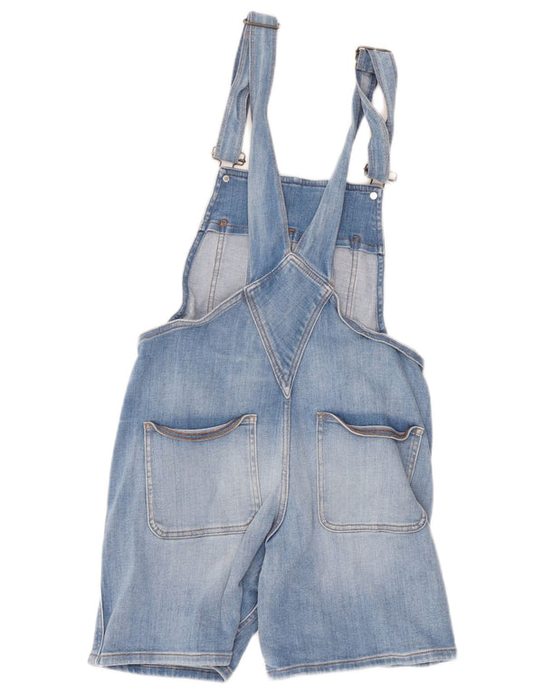 Fat Face Salopette short en jean pour femme UK 10 Small W30 Bleu Coton