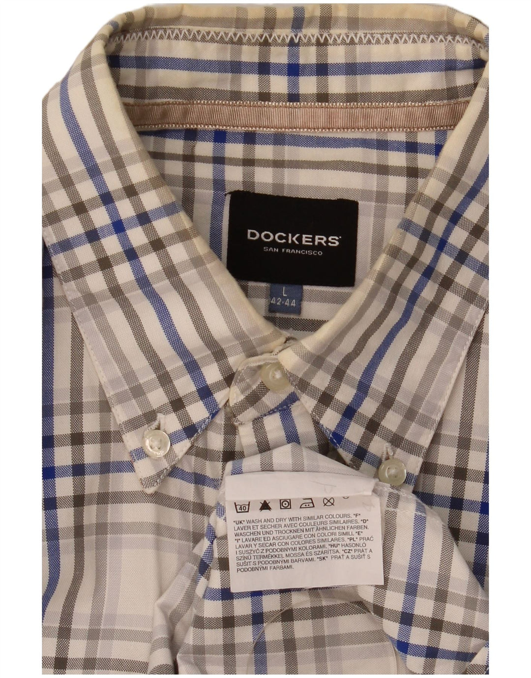 Dockers Chemise Homme Taille 42/44 Grand Carreau Multicolore Coton