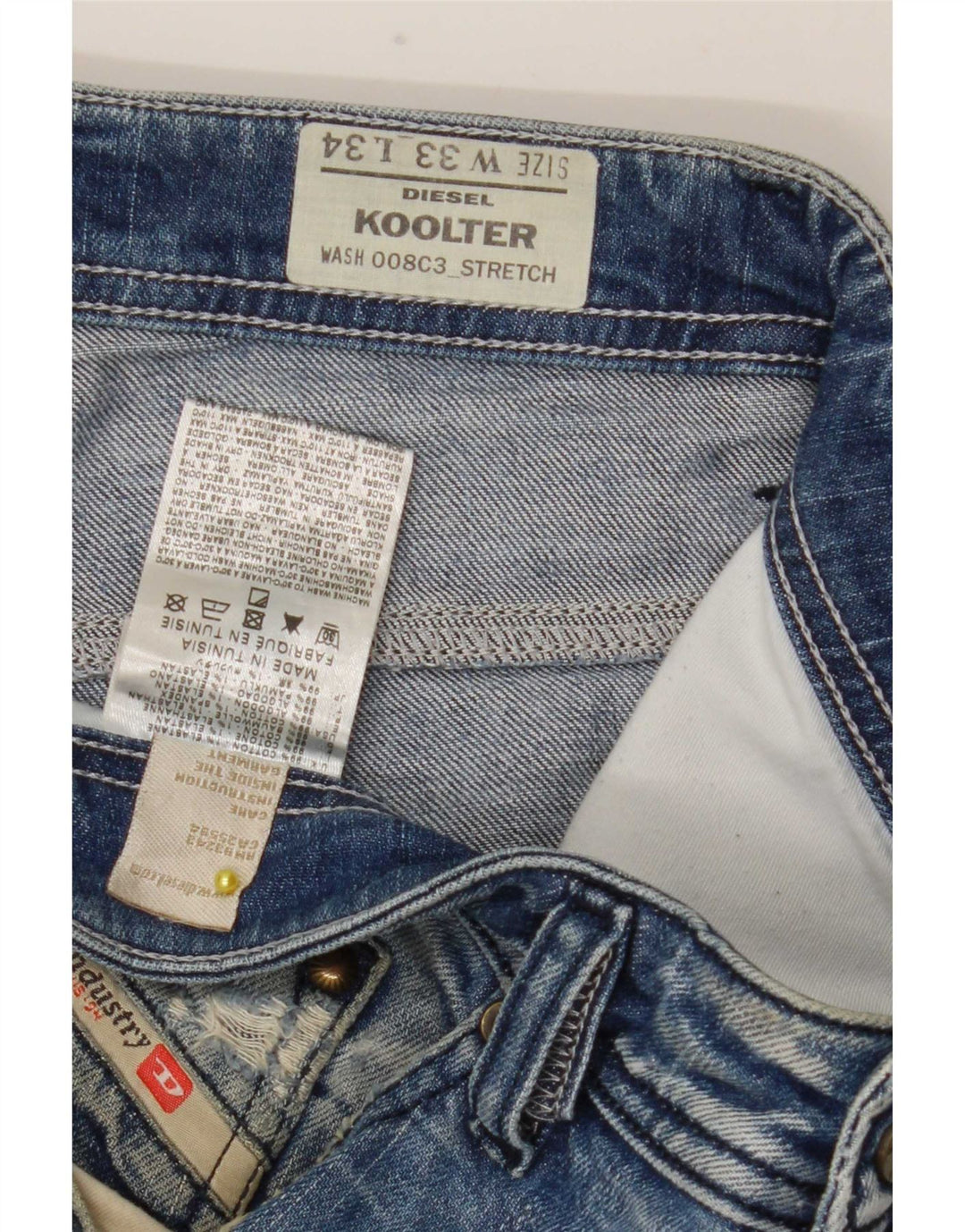 Diesel Jean Droit Koolter W33 L34 Homme Bleu Coton