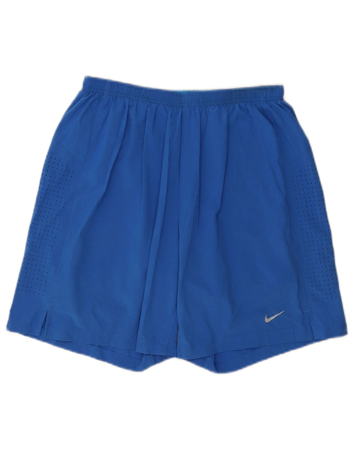 Nike Short de Sport Dri Fit Homme Bleu Moyen