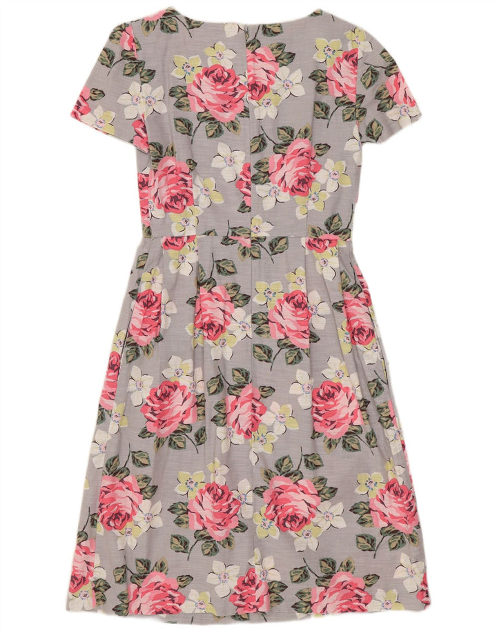 CATH KIDSTON Robe trapèze pour femme UK 8 Petit coton floral gris